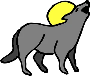 Silhouetted Coyote Howlingat Moon PNG image