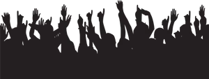Silhouetted Crowd Celebration