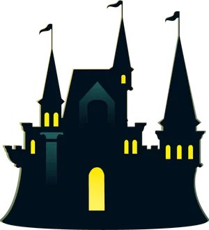 Silhouetted Fantasy Castle Illustration