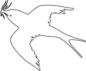 Silhouetted Flying Bird