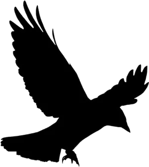 Silhouetted Flying Crow