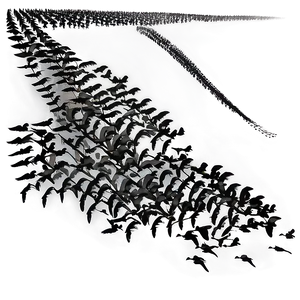 Silhouetted Geese Migration PNG Cxx83
