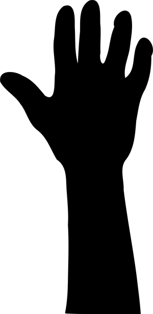 Silhouetted Hand Raised Upward PNG