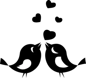 Silhouetted Love Birds