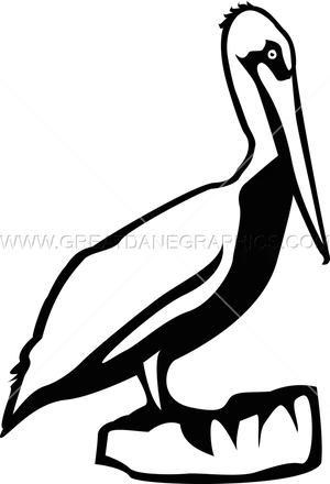 Silhouetted Pelican Graphic PNG