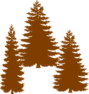 Silhouetted Pine Trees Graphic
