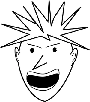 Silhouetted Spikey Hair Character