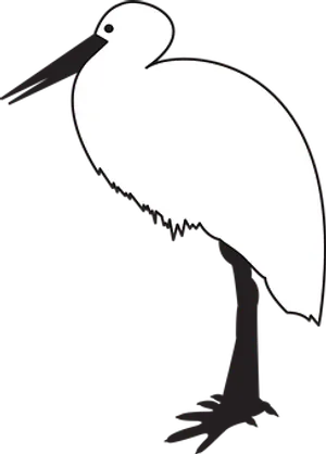 Silhouetted Stork Graphic