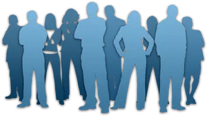 Silhouetted Team Gathering PNG