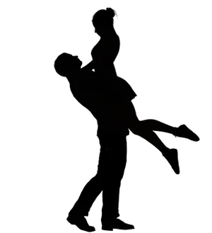 Silhouetteof Couple Dancingin Darkness