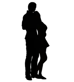 Silhouetteof Couple Embrace