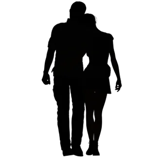 Silhouetteof Couple Embrace