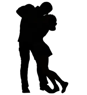 Silhouetteof Couple Embracing