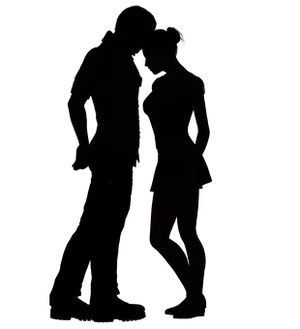 Silhouetteof Couple Embracing
