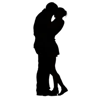 Silhouetteof Couple Kissing
