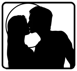Silhouetteof Couple Kissing