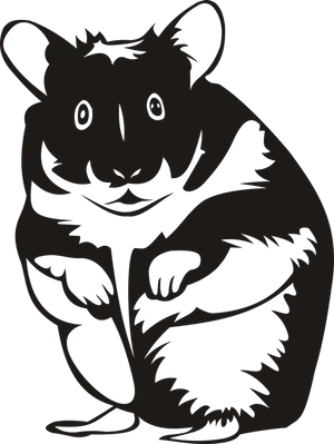 Silhouetteof Curious Hamster PNG image