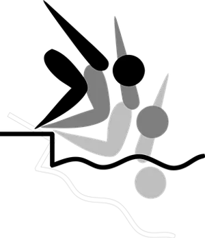 Silhouetteof Diverin Midair PNG image