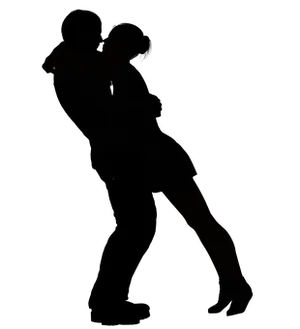 Silhouetteof Embracing Couple