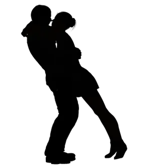 Silhouetteof Embracing Couple PNG image