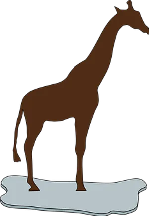 Silhouetteof Giraffe Standing PNG image