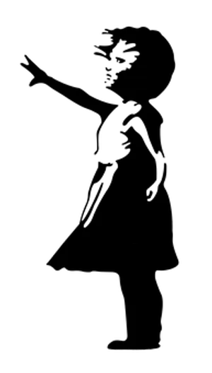 Silhouetteof Girl Reaching Out