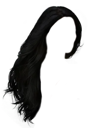 Silhouetteof Long Hairon Black Background