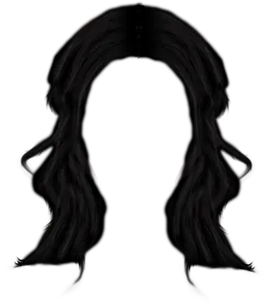 Silhouetteof Long Hairon Black Background PNG