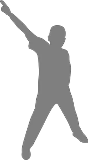 Silhouetteof Man Pointing Upward