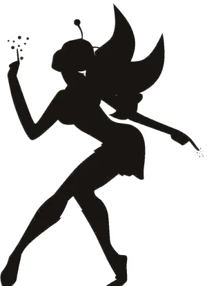 Silhouetteof Mystical Fairy PNG image
