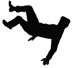 Silhouetteof Person Falling PNG