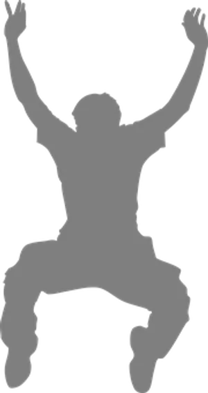 Silhouetteof Person Jumping PNG image