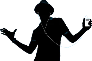 Silhouetteof Person Listeningto Music