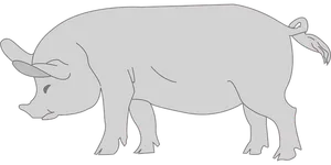 Silhouetteof Pig PNG image