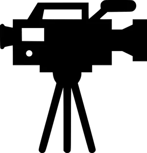 Silhouetteof Professional Movie Cameraon Tripod PNG image