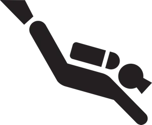 Silhouetteof Scuba Diver PNG