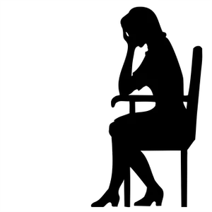 Silhouetteof Seated Woman