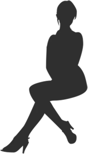 Silhouetteof Seated Woman