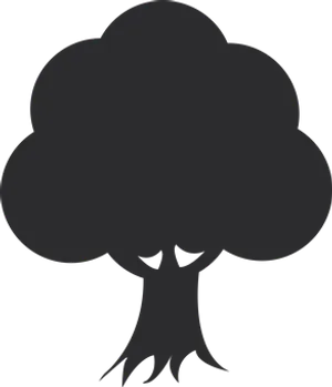 Silhouetteof Simple Tree Graphic