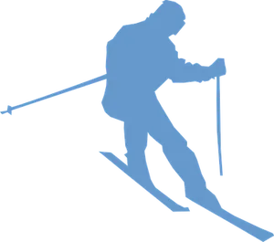 Silhouetteof Skier Downhill Action PNG image