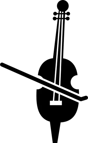Silhouetteof Violinand Bow PNG image