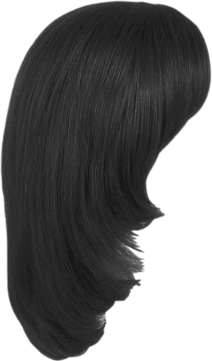 Silky Black Hair Texture PNG