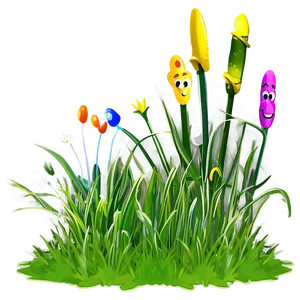 Silly Cartoon Grass PNG Fvj