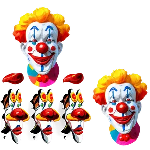 Silly Clown Face Cartoon PNG 06272024