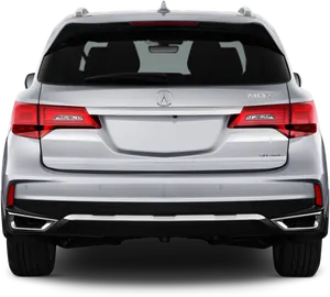 Silver Acura M D X Rear View PNG image