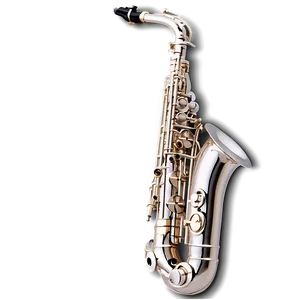 Silver Alto Saxophone Png 6 PNG image