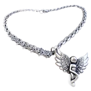 Silver Angel Necklace PNG Ubp