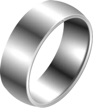 Silver Band Ring3 D Render PNG image