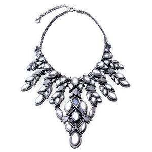 Silver Bib Necklace PNG 06282024