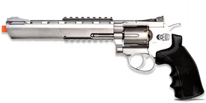 Silver Black Revolver Exterminator PNG image